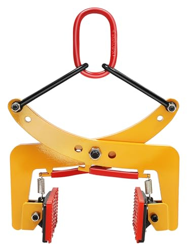 Alicates para bordillos para piedras, 325 kg, extractor de palés, apertura ajustable, 6-24 cm, alicates para ladrillos, elevador de bordes para madera, madera aserrada y piedra, etc., amarillo