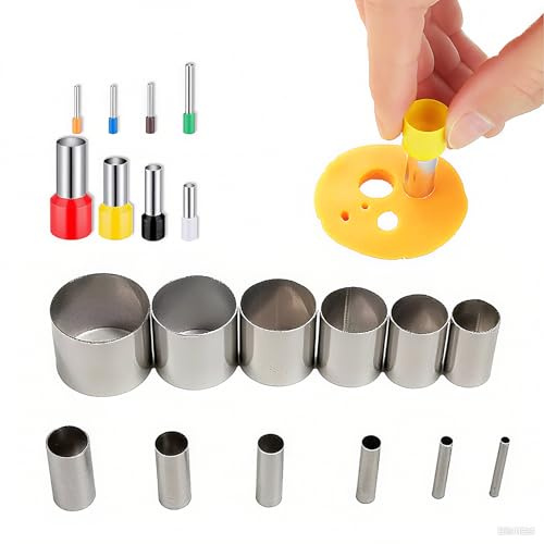 Lot de 20 emporte-pièces ronds en acier inoxydable pour travaux manuels en forme de cercle pour argile polymère, poterie en argile polymère, mini trous et anneaux pour loisirs créatifs, céramique