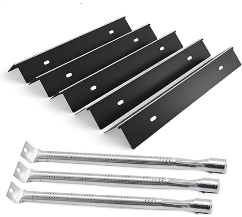 Nordic Bbq Store Reservdelar för Napoleon Rogue 425-grillar: SS 304-brännare & Porslinsbrännplattor för Phantom SE 425 RSIB, PRO 425 SIB, XT 425 SIB-modeller, Napoleon Rogue 425-grilldelar