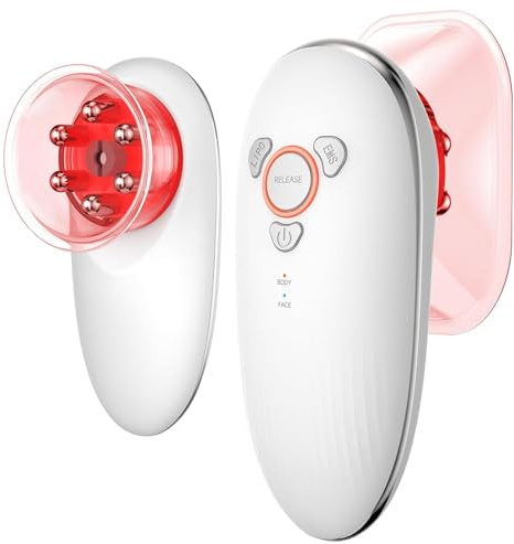 Rkdely Schröpfgerät Elektrisch 3 in 1 Cellulite Massagegerät | 3 Techniken: Schröpfen, EMS & Rotlicht, für Bauch, Beine, Po & Faszien. Tägliche Anwendung 3–5 Min. für glatte, straffe Haut.