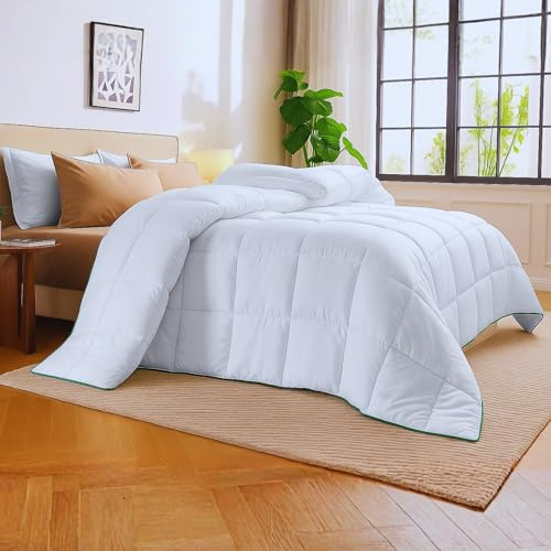 EXQUIZIT HOME® 100% Natural Bamboo Duvet – Lightweight Breathable & Hypoallergenic Quilt – Ultra Soft & Silky with Cotton Super Soft Microfibre Fill – All Seasons Comfort (Single, 4.5 TOG)