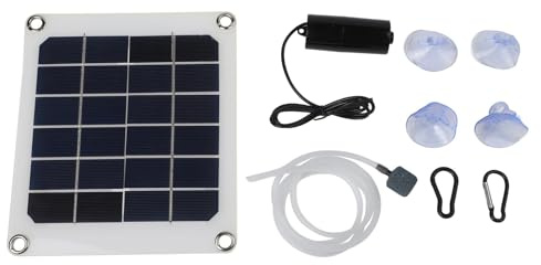 URPIZY Aireador solar para estanques de 20 W con panel de silicio monocristalino para estanques de peces y acuarios al aire libre, color negro