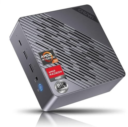 CHUWI AUBOX Mini PC AMD Ryzen™ AI 9 365 (10 core, 20 thread, fino a 5 GHz), 32GB DDR5, 1TB PICE SSD, Computer Desktop