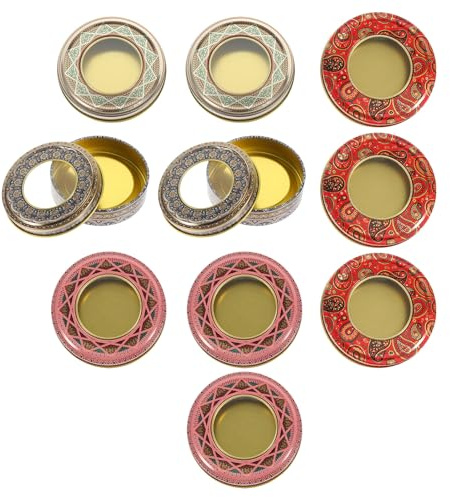 FUOYLOO 10 Pezzi Scatoline di Latta in Ferro Piccole per Zafferano | Contenitori di Stoccaggio Multiuso, Scatole in Ferro Facili da Pulire, Contenitore Scatola Leggero Colore Casuale