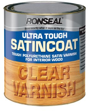 Ronseal UTVSC250 250ml Ultra Tough Internal Clear Satincoat Varnish | Durable varnish that protects wood from wear and stains while enhancing the natural finish.