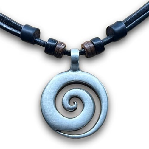 HANA LIMA Lederkette Koru Surferkette Halskette Herrenkette Damenkette Metallanhänger