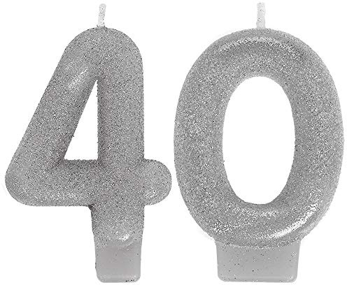 Sparkling 40th Celebration Numerical Candle Party Decor