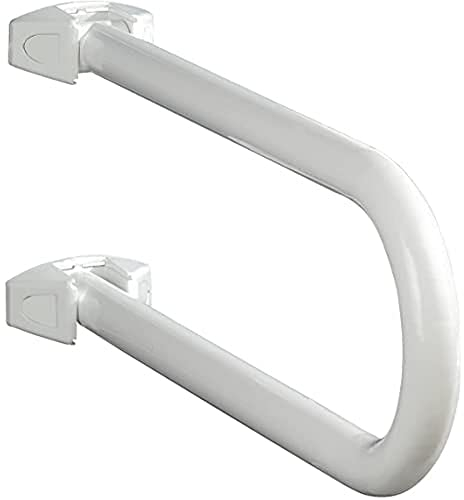 Wenko 17969100 Maniglia per il Bagno Secura, Pieghevole, Alluminio, Pressogetto di Zinco, Materiale Plastico, 10 x 21 x 53 cm, Bianco