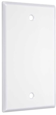 TayMac WW-B 1-Gang White Smooth Metal Standard Blank Wall Plate WW-B, Outlet Cover Wall Plate with Screws, Electrical Outlet Cover Plate for 1 Device