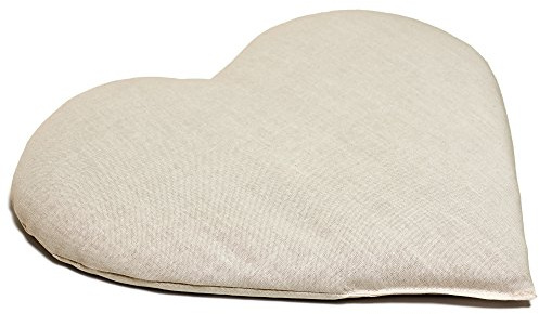 GIRAFFENLAND Bio-Körnerkissen Herz ca. 30x25cm - Bio-Baumwolle natur - Bio-Roggen-Weizen-Füllung