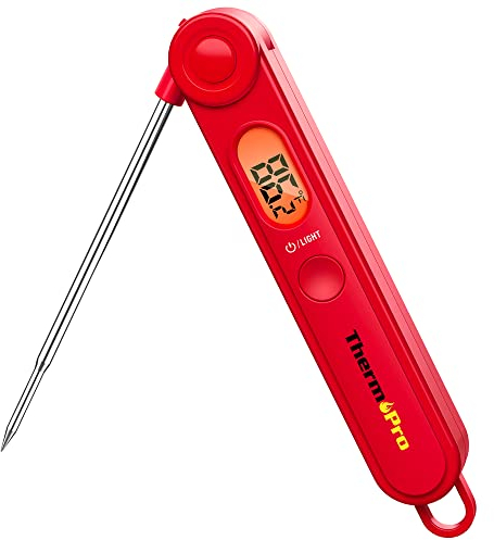 ThermoPro TP03 Thermomètre de Cuisine Thermomètre Numérique pour Aliments avec Rétro-éclairage et Aimant pour la Cuisson du Thermomètre à Viande pour BBQ