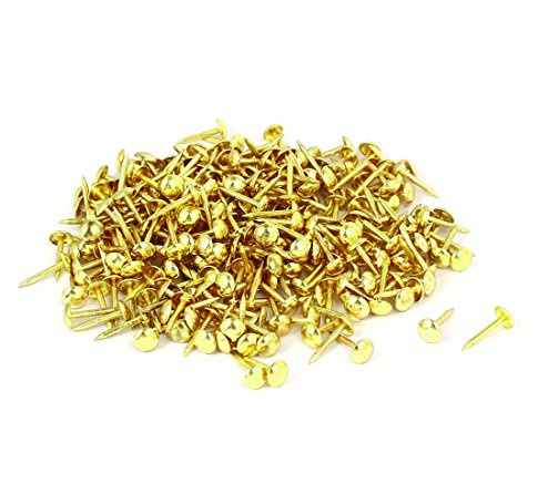 sourcing map Clou Tapissier 6mm x 14mm Clou Ameublement Meuble Punaise Doré 300Pcs
