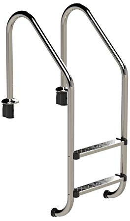 Ideal Eichenwald 2 stufige Tiefbeckenleiter Schwimmbadleiter Poolleiter Edelstahlleiter Leiter