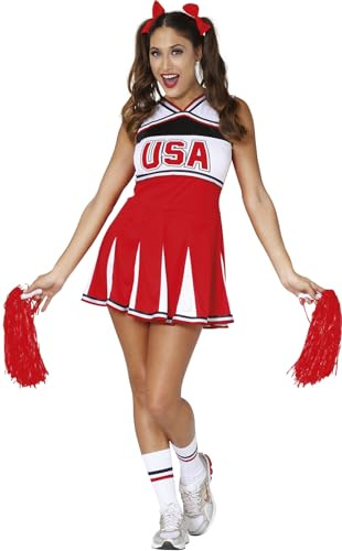 FIESTAS GUIRCA | Cheerleader Kostüm für Erwachsene - Sportliches Kleid für Halloween, Karneval und Kostümpartys - Ideal für Erwachsene