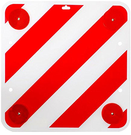 ProPlus Warntafel mit Reflektoren 50x50 Rot Weiß Warnschild inkl. Rückstrahler für Wohnmobild oder Wohnwagen