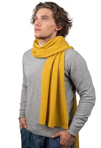 Dalle Piane Cashmere Herren Schal Uni 100% Kaschmir | Halstuch für Büro, Abend und Reisen, 200x35 cm, vier Jahreszeiten, Geschenk für Ihn, Made in Italy