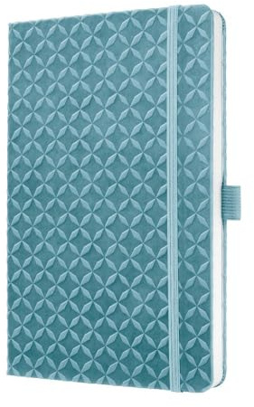 Sigel Notizbuch Jolie A5 liniert Tagebuch Blau Hardcover | JN119, Gummiband, Stifteschlaufe, Einstecktasche, vegan, nachhaltiges Papier