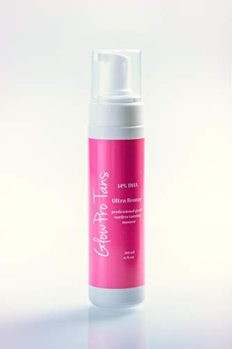 GlowPro Tans - Professional Strength Tanning Mousse - 14% DHA - Spray Tan In A Bottle - Darkest Tan - Dark Self Tanner