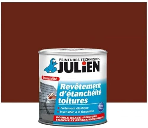 Julien Peinture Anti-Humidité et Étanchéité Toitures Mat Brun Rouge 2,5 L