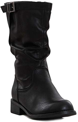 Toocool - Scarpe Donna Stivali Biker Motociclista Pelle Sintetica Casual Fibbia LO-991