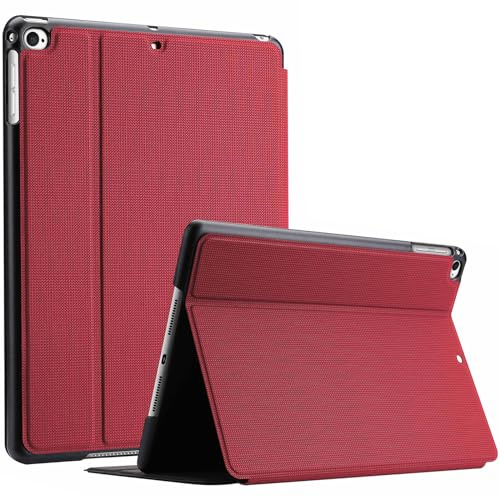 ProCase Fodral för iPad 9.7, iPad 6, iPad 5, iPad Air 2, iPad Air 1, modell: A1893 A1954 A1822 A1823 A1566 A1567 A1474 A1475 A1476, skyddsfodral mot fall, magnetisk flik - röd