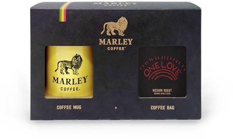 Marley Coffee Gift Set - One Love Coffee Beans 227g And Marley Coffee Mug - Presentation Gift Box - From The Marley Family - Medium Roast