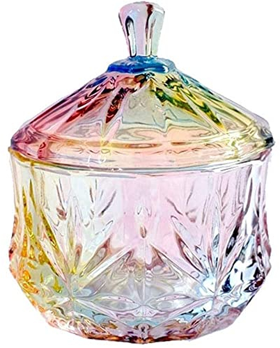 SOCOSY Royal geprägtes Glas Apotheker-Glas mit Deckel, Bonbonglas für Hochzeit, Süßigkeitenbuffet, Kristall, Schmuckbox, Lebensmittelglas, 266 ml