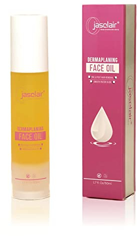 Jasclair Dermaplaning Oil for Women (1.7 Fl Oz) | Pre & Post Shave Oil for Smooth Glide & Skin Protection | Use with Dermaplane Razor for Peach Fuzz | Unscented & Natural