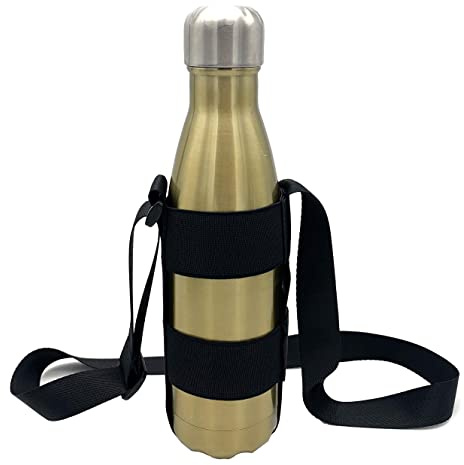 KOSTOO Porte-bouteille d'eau avec bandoulière réglable pour la marche, la randonnée, sangle de fermeture élastique pour 340 à 1 200 ml (sans bouteille d'eau)