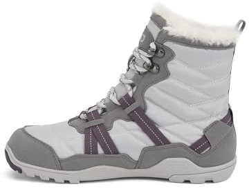 Xero Shoes Barfuß-Wanderschuhe für Damen | Alpine Barfuß-Wanderstiefel | Zero Drop Schuhe für Damen, breite Zehenbox, minimalistisch, Frostgrau/Weiß, 39 EU