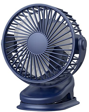 AAGAZA USB Rechargeable Quiet Desktop Fans, 6-Inch Portable Clip Convertible Table-Top & Clip Fan, Removable and Washable for Travel, Camping /1452 (Color : Blue, Size : 1200mA)