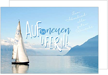 Edition Seidel Premium Glückwunschkarte zum Abschied mit Umschlag. Abschiedskarte Ruhestand Karte Billet Jobwechsel Kollege Kollegin Freunde Segeln Ufer (AS125 SW023)