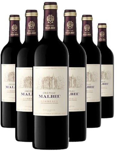 Château Malbec - Vin Rouge - AOP Bordeaux - Millésime 2020 - Lot de 6 bouteilles x 75cl