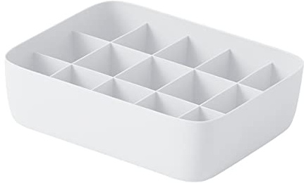 CIYODO Caja De Almacenamiento Apilable De Plástico Para Ropa Interior Calcetines y Sujetadores Con Compartimentos Organizadores Blanca