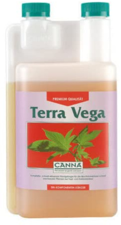GROWMANIA Canna Terra Vega Fertilizante Floración 1 Litro | Abono Bio para Crecimiento de Plantas y Cultivos | Cogollos Fuertes y Grandes