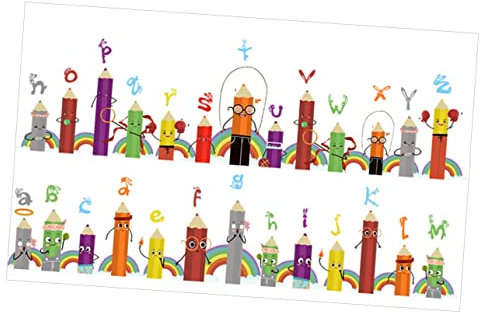 MAGICLULU 2blätter Wandtattoos Für Kinderzimmer Abnehmbare Bleistiftmalerei Buchstaben Wandsticker Dekorative Wandaufkleber Für Jungen Und Mädchen Teiliges