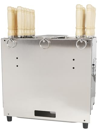AUPLEX Parrilla colgante de carbón sin humo con 28 pinchos vertical portátil de acero inoxidable estufa de barbacoa al aire libre e interior, separación de carbón de aceite, 34 cm x 23 cm x 26 cm