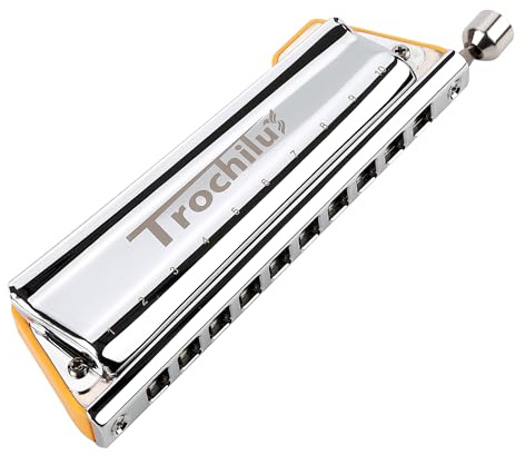 JDR Trochilus 10-Loch-Chromatik-Mundharmonika (Solo-Stimmung–C6) | Einzigartige Anordnung der Stimmzungen, Dual-Tuning-Schiebesystem, Armonica – ein echter Game Changer
