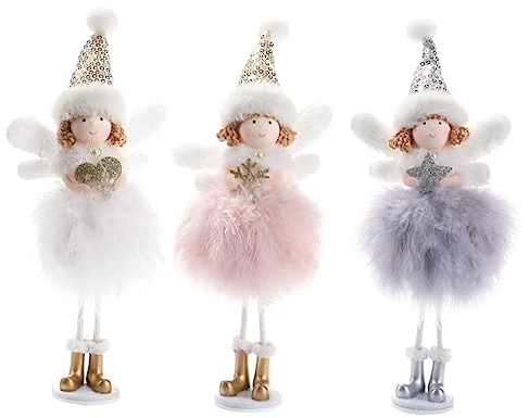 Cabilock Weihnachtsengel-Ornamente Weihnachtsdekor 3pcs Desktop-engelpuppe Weihnachtsdekorationen