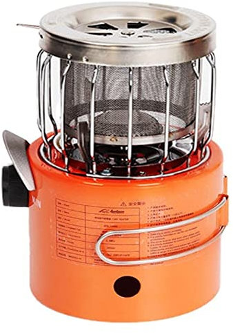 camping burner Portable Propane Heater & Stove, 2 in 1 Outdoor Camping G-as Stove Camp Tent Heater, Multiple Functional Camp Tent Heater - for Patio Garage Marine Cabin Fishing Hiking Hunting Survival