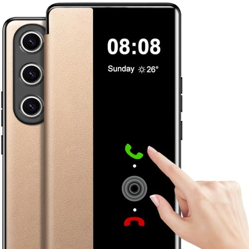 Handyhülle für Samsung Galaxy S23 Ultra Hülle Clear View [Touchscreen View] für Samsung S23 Ultra 5G Hülle Weiche View Flip Leder Stoßfest Schutzhülle Case
