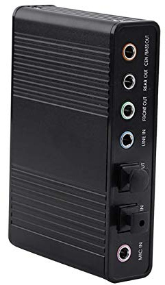 Beufee Soundkarte, USB-Soundkarte, Soundkarte Für PC, USB-zu-optischer Audio-Adapter, Externe Soundkarte, 6-Kanal-Audio-Soundkarten-Adapter
