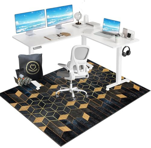 Bürostuhl Unterlage - Bodenschutzmatte für Teppich - Gaming Teppich Stuhlunterlage - Bürostuhl Matte - schreibtischstuhl unterlage - Bodenmatte unter Bürostuhl und Schreibtisch 90 x 140 cm