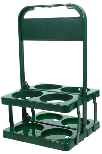 SEWOART Foldable Beer Bottle Storage Bucket Holder, Green PP Basket Rack