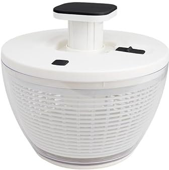 Gourmet Kitchen 6.3 Quart Salad Spinner- Wash, Spin & Dry Salad, Fruits & Vegetables - White