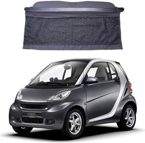 LYangr Auto Einziehbarer Laderaumabdeckung Kofferraum für Smart 451 fortwo 2015-2020, Frachtabdeckungen für Automobile hintere Kofferraum-Frachtabdeckun Gepäckträger Trennwand