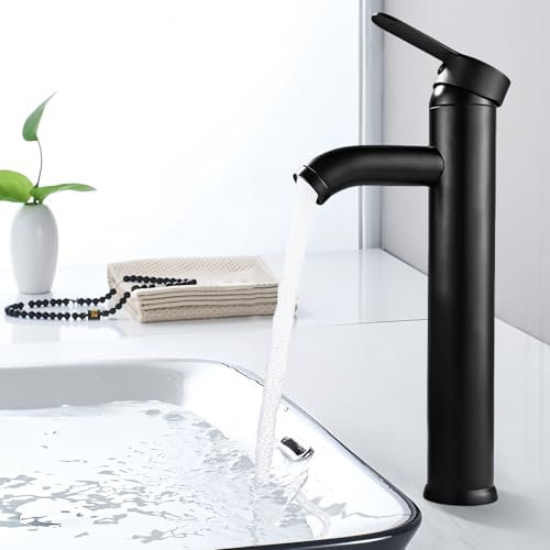 Rubinetto da Bagno, Miscelatore per Lavabo, Rubinetto Bagno Nero, Rubinetto per Lavabo, Nero Opaco, per Il Bagno, per Giardino E Cucina
