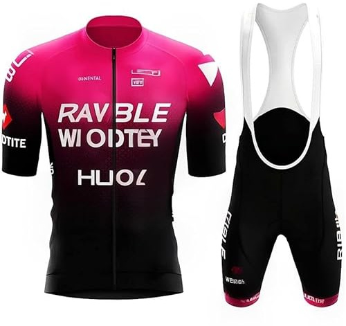 assocauicy Uomo Traspirante ad Asciugatura Rapida Gel Imbottito Pantaloncini Manica Corta Ciclismo Maglia