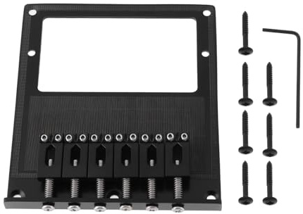 Briny River Gitarrenbrücke, 101 x 89 mm, kompatibel mit Telecaster-Gitarre, Schwarz / Chrom
