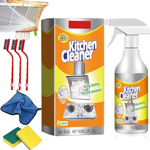 Magic Brush Pro Spray Cleaner, Kitchen Foam Cleaner Spray, Heavy-Duty Kitchen Foaming Degreaser, Multi-Purpose Foam Cleaner, for Kitchens, Countertop, Range Hoods, Ovens (1 Pcs)